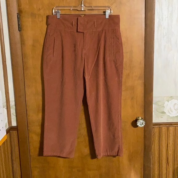 Sundance Burnt Orange Corduroy Capris Sz 12P - Picture 1 of 5